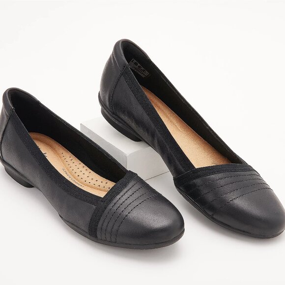 Clarks Leather Ballet Flats 9.5W - Picture 1 of 4